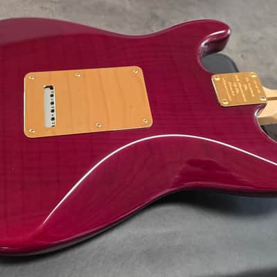 Fender Custom Shop Stratocaster 40th Anniversary Concert Limited Edition 1994 UK Exclusive ARTIST ONLY Eric Clapton Mark Knopfler Rory Gallagher George Harrison Keith Richards etc Ruby Red Ash Body Gold Hardware AAA Flame Neck USA American FSR Guitar image 18