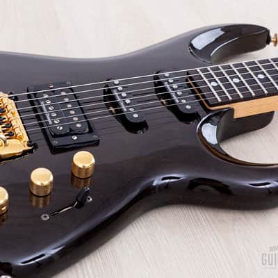 1990s Aria Pro II Custom Shop Gerry McGee Signature The Ventures SSH Superstrat, Trans Black w/ Seymour Duncan, Japan image 6