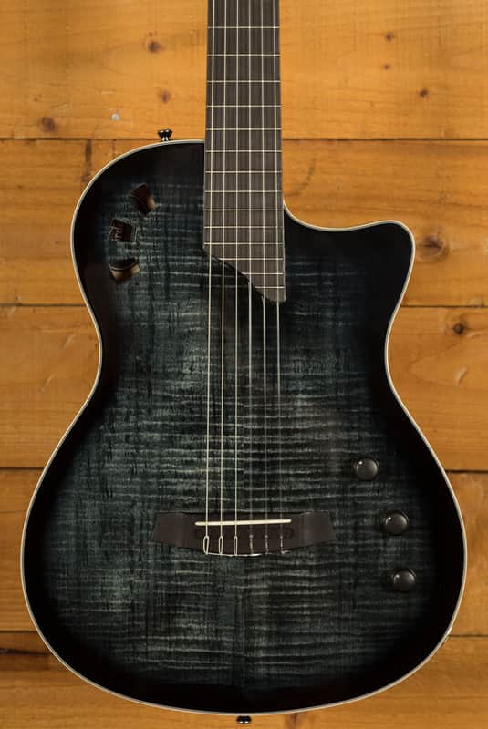 Cordoba Stage Chambered Solid-Top Cutaway Nylon Guitar - Black Burst image 1