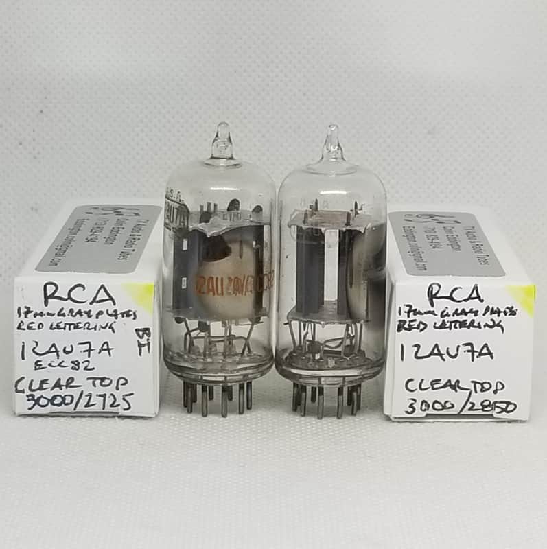 RCA 12AU7A Clear Top Well Matched (9.1%) Pair NOS 12AU7 Cleartop image 1
