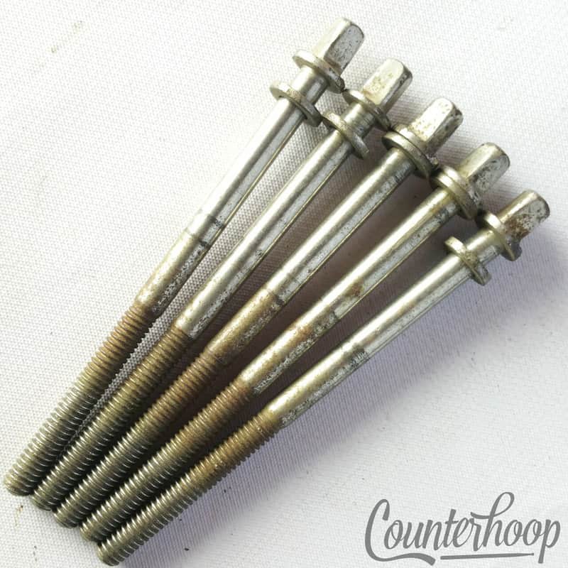 Ludwig/Leedy 5x 3 3/8"Tension T-Rods Nickel Snare/Tom Drum Vintage 40s-50s USA image 1