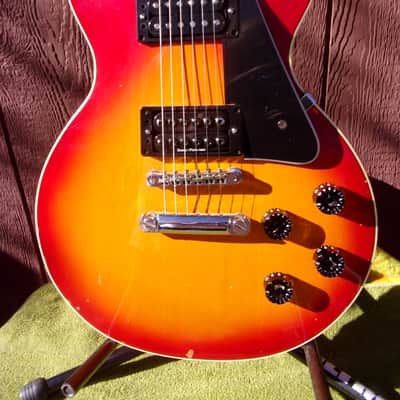 Memphis, set neck, single cut (LP copy), MIJ, 1970's, cherry sunburst, Duncans, case, volute, CIPOLLINA image 7