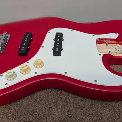 Fender  Squier Loaded Jazz Body / 1994 Black Label / Torino Red / Rare USA Body image 15