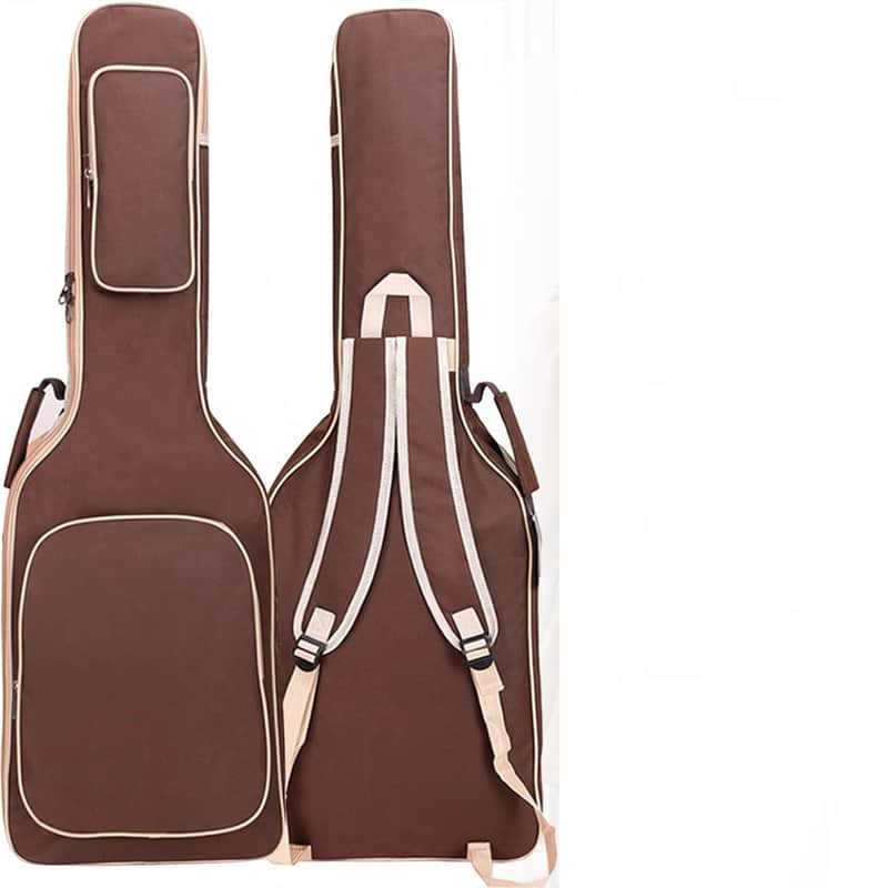 Electric Guitar Bag 40 Inch, Guitar Case with Double Shoulder Adjustable Straps, Guitar Gig Bag Large Capacity Pocket, Waterproof Soft Guitar Backpack Ideal Gift, Brown image 1