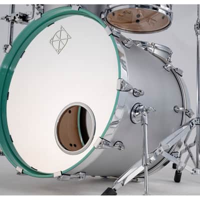 Dixon PODCSTH420-02-MST Cornerstone Hybrid Shellset 4pc Metallic Silver w/ Turquoise Blue Hoop image 2