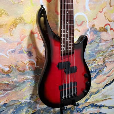 Glen Burton 5-String Electric Bass Red Burst (Used) image 3
