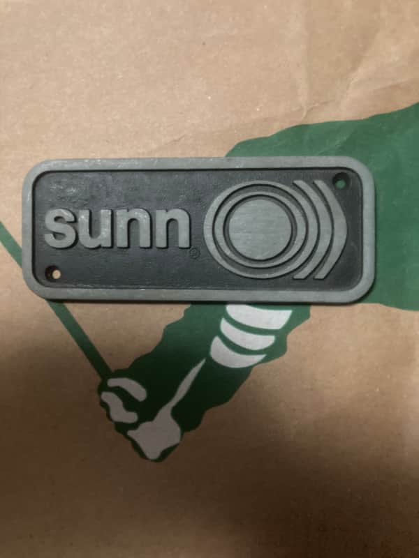 Sunn Vintage Metal Amp Badge 2 Screw image 1