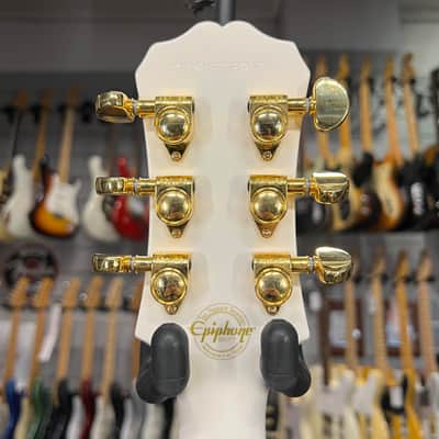 Epiphone   Les Paul Custom Bjorn Gelotte Jotun White Repaired Hea DS Tock image 7