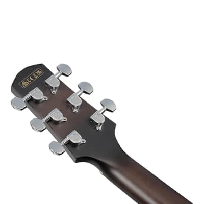 Ibanez AAD77CE Advanced Acoustic Series Acoustic Guitar, Transparent Black Sunburst High Gloss image 5