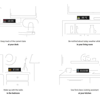 LaMetric Time LM 37X8 Wi-Fi Smart Home Clock, Black image 3