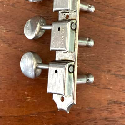 Kluson Vintage 6 in line tuners on a plate 1960s - Nickel image 3