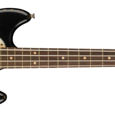 Fender JMJ Signature Road Worn Mustang Bass Short-Scale 4-String Bass Guitar, Rosewood Fingerboard, Black image 2
