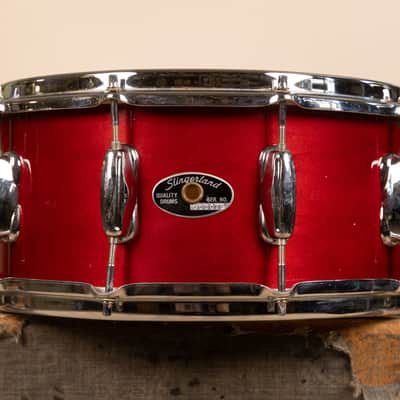 1990s Slingerland 6.5x14 Artist Cherry Stain Snare Drum image 1