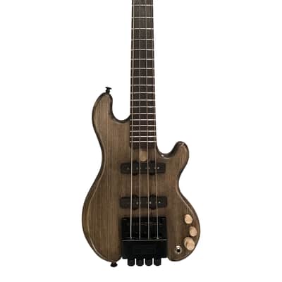 SKS Black Rhino Short Scale 24.5 inches Handmade Headless Electric Bass Guitar Oil Grey image 2