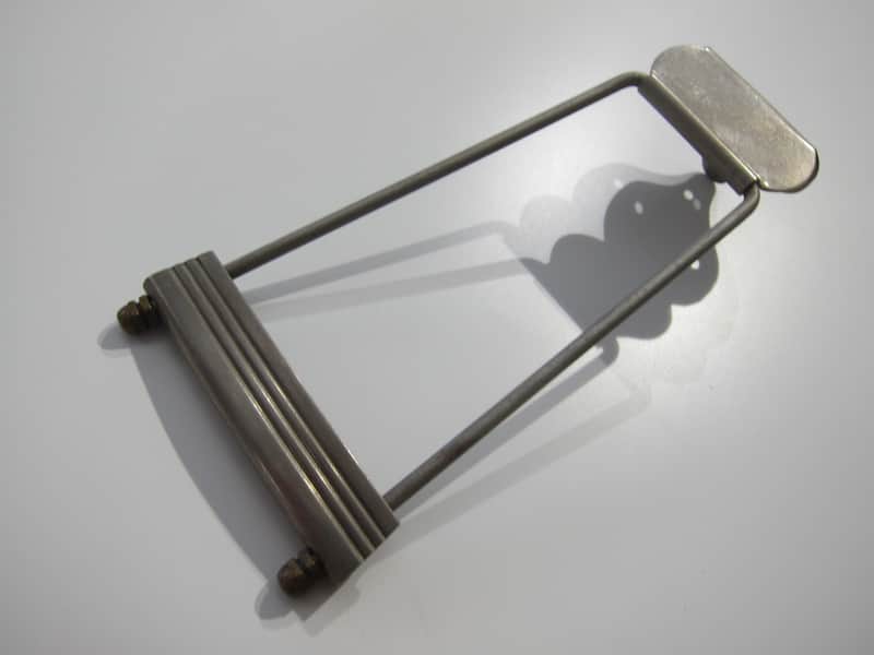 Gibson Epiphone National & Others Acoustic Archtop Guitar Tailpiece Authentic Vintage Part Made in Germany Circa-1940s-1960s-Nickel Silver image 1