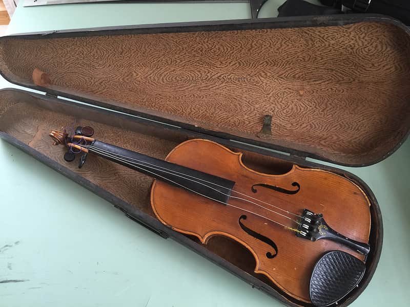 Rare Antique Robert Baillie Scottish Fiddle 1874 with GSB Case image 1