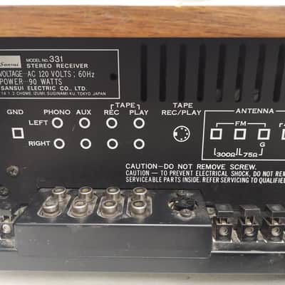 Sansui 331 AM/FM Stereo Receiver Vintage (1975-77) #1326 Good Used Working Condition image 12