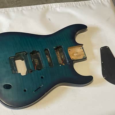 1990's Japan Jackson Professional Stealth Pro Blue Flame Guitar Body Floyd Ready (Relic)