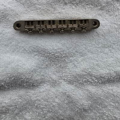 Late 50's Gibson No Wire ABR-1 Tune-O-Matic Bridge Nickel With Studs & Thumbwheels Nickel Les Paul Standard Burst imagen 3