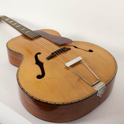 1940s S.S. Stewart 7004 Archtop Acoustic Guitar Natural w/ Gig Bag image 8