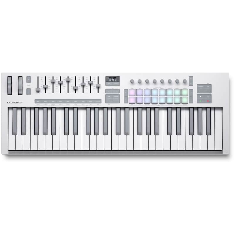 Novation Launchkey 49 MK4 USB MIDI Keyboard Controller, White image 1