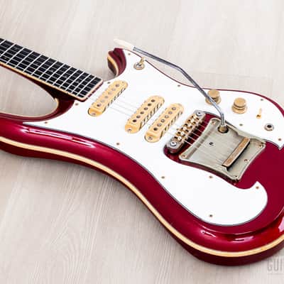 1982 Guyatone Sharp 5 LG-1200 Vintage Guitar Metallic Red, Sharp Five image 10