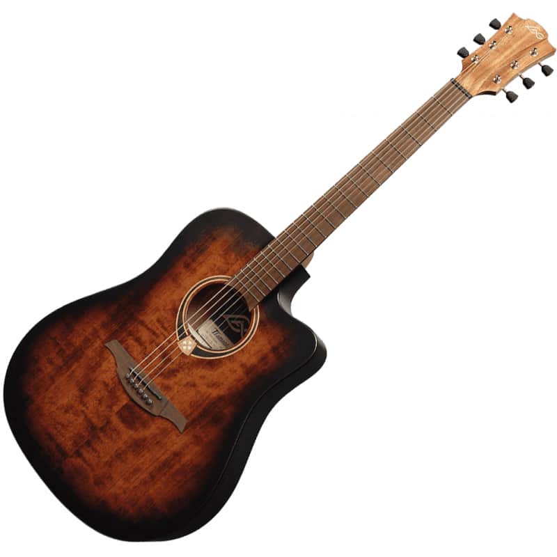 Lag T70DCE-B&B Tramontane 70 Dreadnought Cutaway Solid Sitka Spruce Top Okoume Neck 6-String Acoustic-Electric Guitar image 1