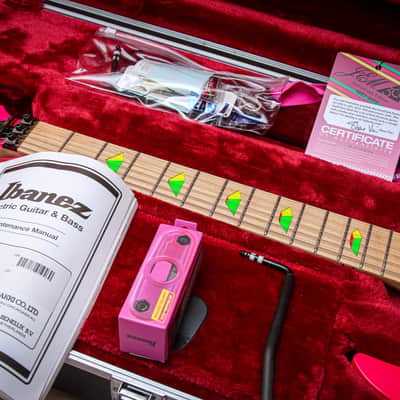IBANEZ MIJ JEM777-SK Limited Edition 30th Anniversary Steve Vai Signature "Shocking Pink + Maple" (2017) image 3