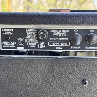 Fender ’65 Deluxe Reverb Reissue 22-Watt 1x12 Tube Combo 2014 - Black with silver tolex image 9