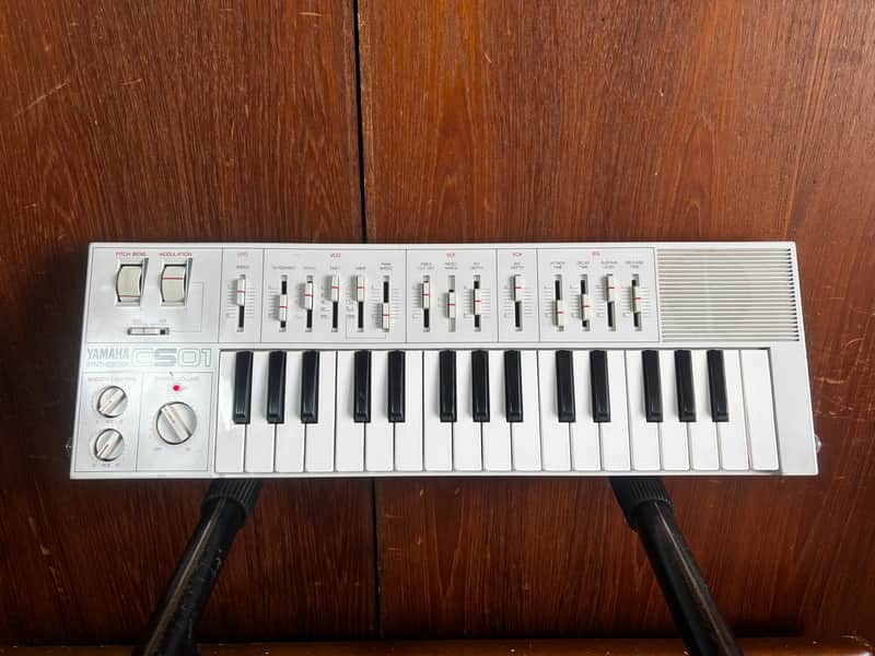 Yamaha CS01 rare white color vintage analog monophonic synthesizer image 1