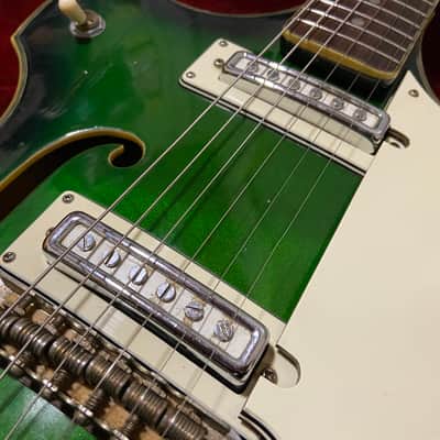 c.1960s Greco/Fujigen GR973SP MIJ Vintage Hollow Body Guitars Rare “Green Burst” image 5