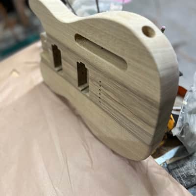 Madlad Instruments HH Tabbed Black Limba "Arm and Belly Tele" Telecaster Tele Style Body (custom made with pride in north Texas) - Unfinished image 2