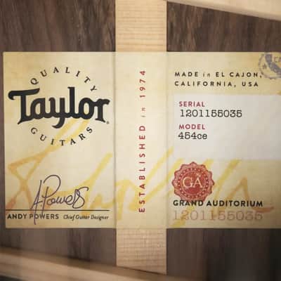 Taylor 454ce 12-String Grand Auditorium Acoustic/Electric Guitar with Hardshell Case image 19