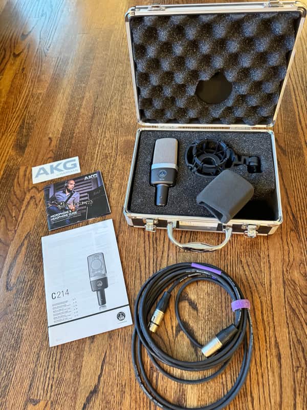 AKG C214 Large Diaphragm Cardioid Condenser Microphone 2010s - Black image 1