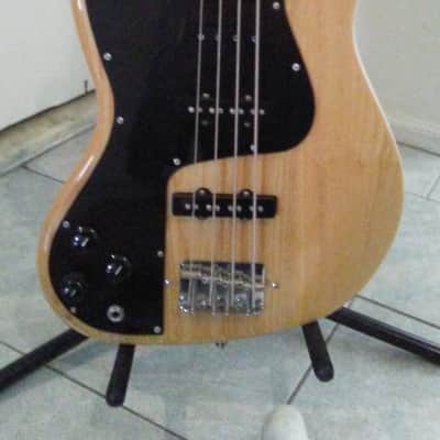 lefty Fender Jazz Bass 2007 w/gig bag - custom Marcus Miller pickguard - Natural Ash finish image 6