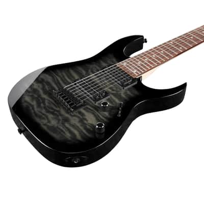 Ibanez GRG7221QATKS Gio Series 7 String Electric Guitar (Quilted Maple Black) image 5