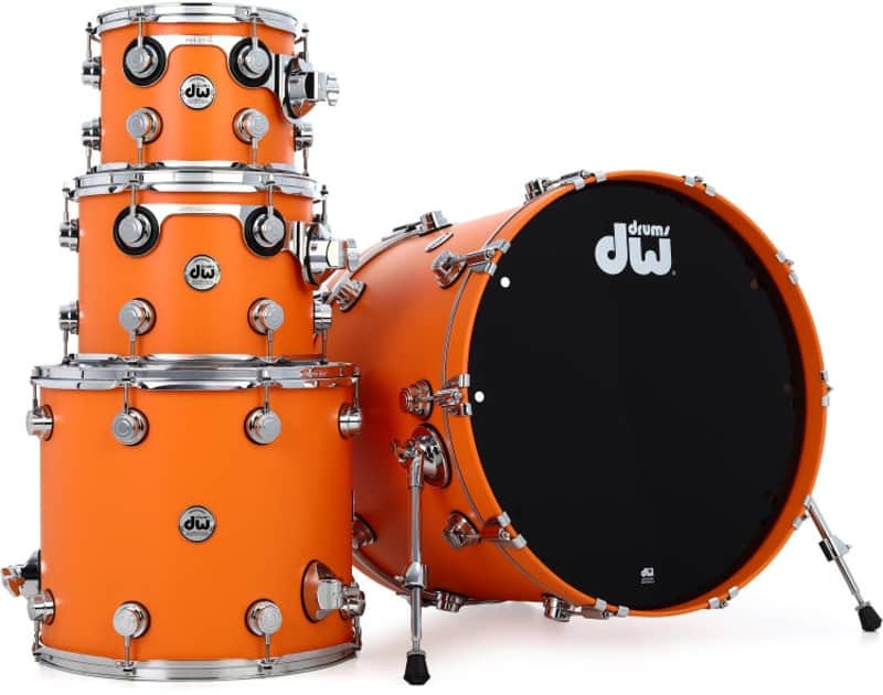DW Collector's Series 4-piece Shell Pack - Tangerine Hard Satin Lacquer imagen 1