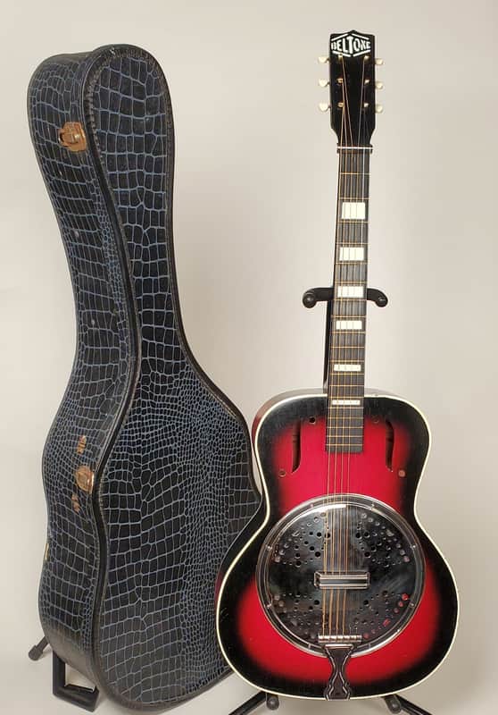 1960's Belltone Slide & Contemporary guitar. Acoustically sound  Rosewood neck. Orig.case. RARE image 1