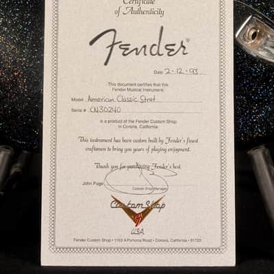 Fender Custom Shop American Classic Stratocaster “Holoflake” 1993 image 8