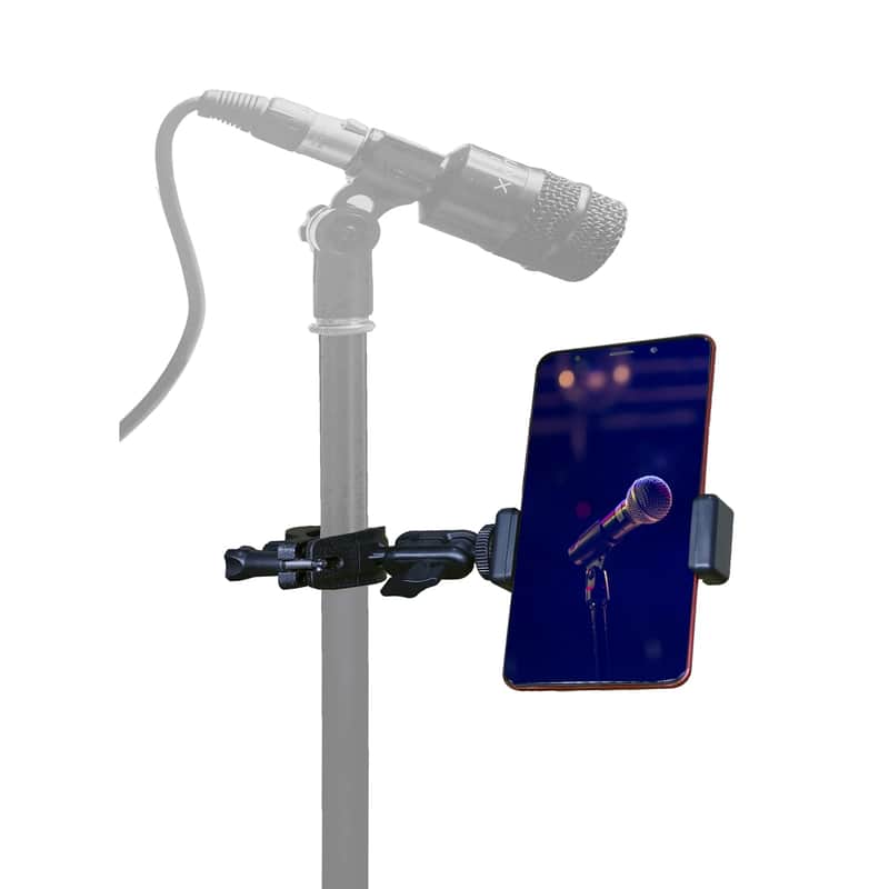 Phone Holder For Mic Stand Clamp For Music Microphone Stand Smartphone Mount Multi Angle 360° Swivel image 1