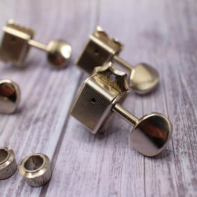 RARE Vintage Gotoh Fender MIJ Tuners (6) 2000 - Nickel with Ferrules Bushings and Screws image 3