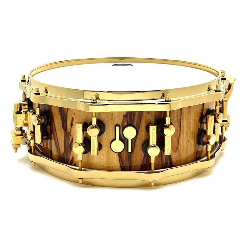 Sonor SQ2 Heavy Beech Snare Drum 14x5.5 African Marble Gloss w/Gold Hw image 1