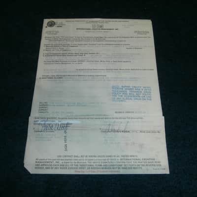 PRICE DROP! 1990 Signed Rush Concert Contract! Geddy Lee, Neil Peart, Alex Lifeson! RARE! image 1