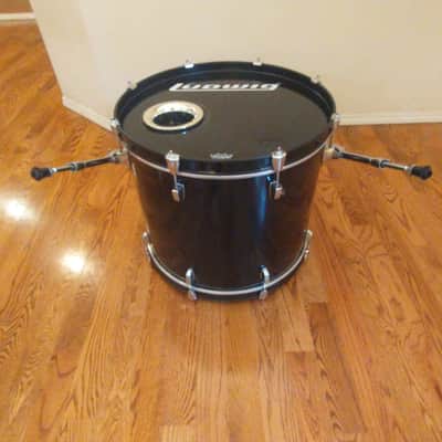 Ludwig Accent series 22 round x 18 inch bass drum gloss black kickport cone very clean! image 10