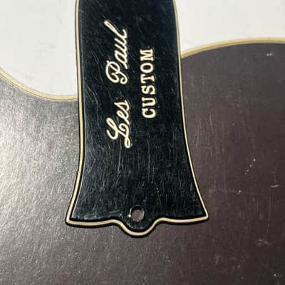 Gibson Vintage Gibson NOS Les Paul Custom Truss Rod Cover • 1950s–Early 1960s • Black • Rare Long Version 1950s image 8
