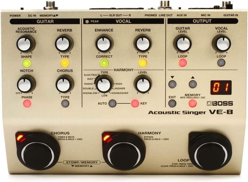 Boss VE-8 Acoustic Singer Effects Processor Pedal image 1