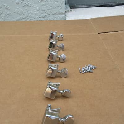 1960s 70s Teisco Marquis Metal Guitar Tuners Kay Univox National 6 In Line image 2
