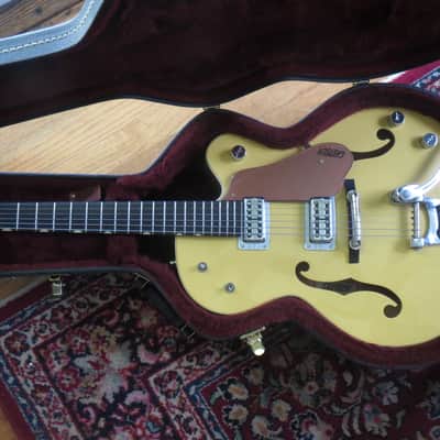 Gretsch G6118T-120 120th Anniversary 2003 Bamboo Yellow Natural TV Jones P'ups image 2