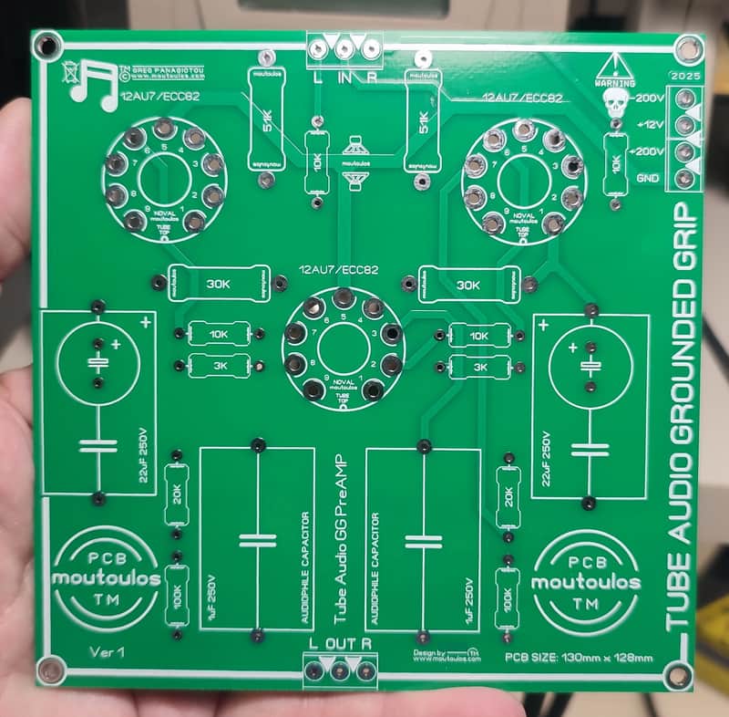 Tube Audio Stereo PreAMP PCB Grounded Grid (GG) image 1
