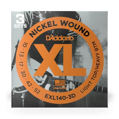 3 Sets of D'Addario EXL140 Nickel Wound Light Top/Heavy Bottom Electric Guitar Strings (10-52) image 3